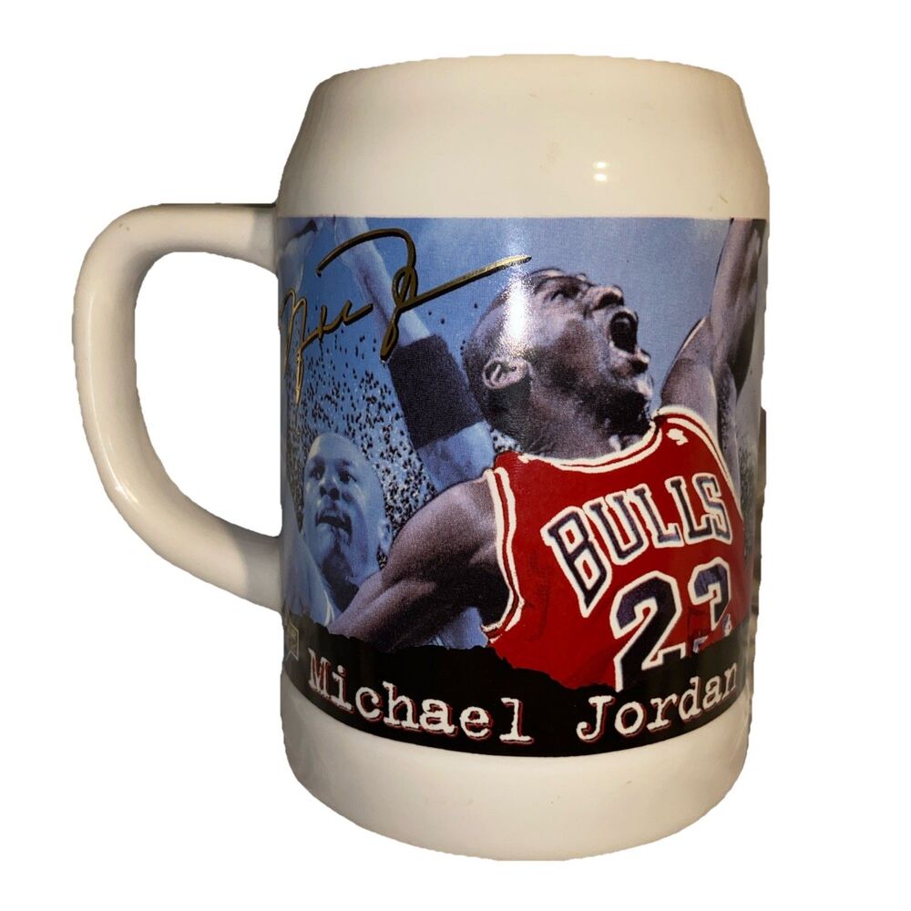 1997 Michael Jordan Chicago Bulls Upper Deck Commemorative Tankard Mug Vintage